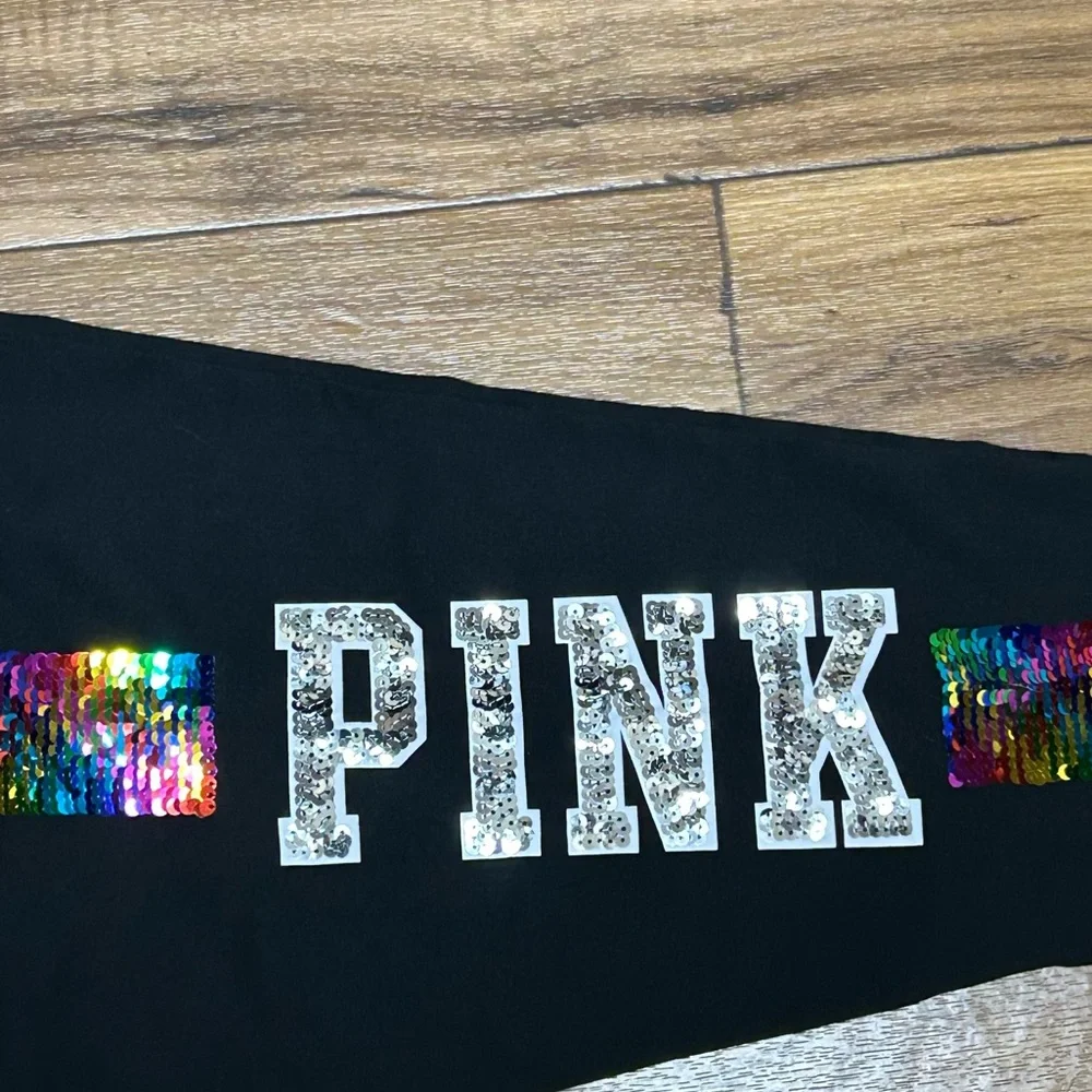 PINK VS RAINBOW BLING YOGA LEGGINGS